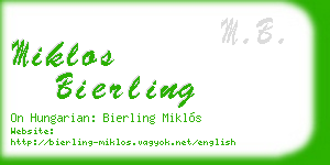 miklos bierling business card